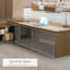 Bureau de direction ergonomique luxueux en L avec rangement intégré et gestion de l'alimentation