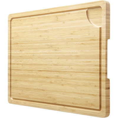 Zstar Extra Large Bamboo Cutting Board, With Handles And Juice Groove