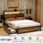 Antioch Bed Frame with 2 Underbed Drawers & 2 Bedside Drawers, Modern Bed with Charging Station & LED Light-2069068976-2026665071