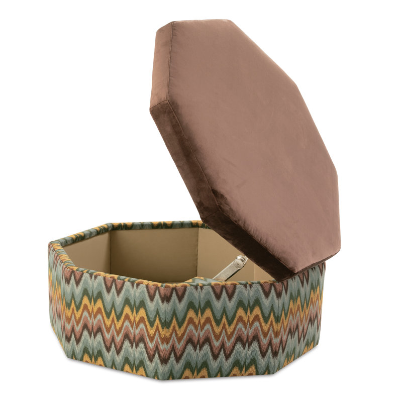 Custom Ottoman, Brown Linen Blend