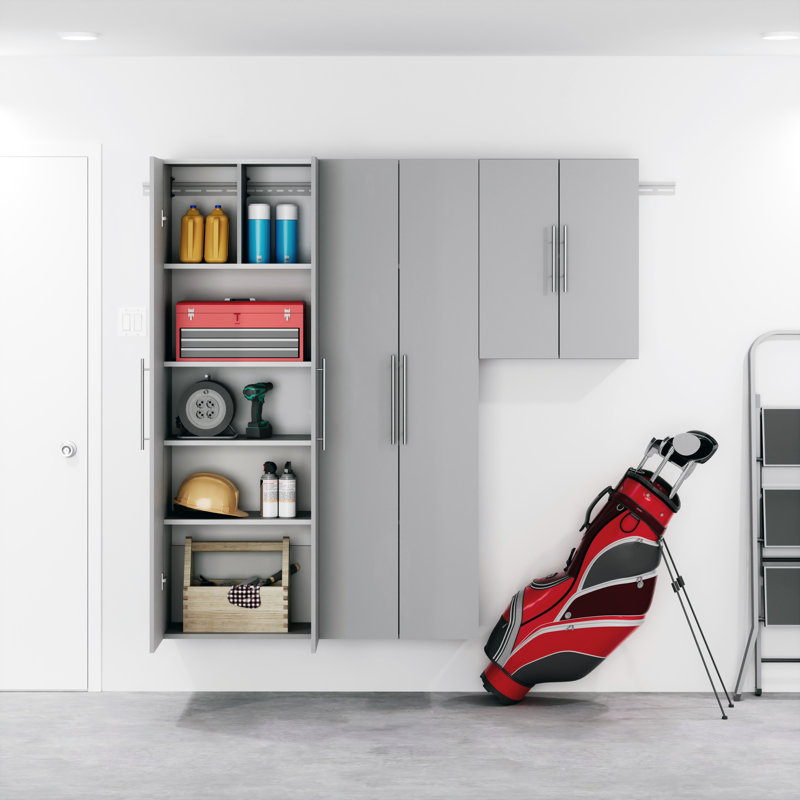 Armoire de rangement H 30 po x l 24 po x P 12 po Barrayo, Gris clair