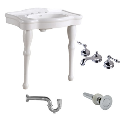 The Renovators Supply Inc. 19'' White Ceramic Oval Bathroom Sink with Overflow