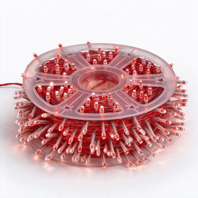 Guirlande de lumières de Noël à DEL rouge avec télécommande, 8 modes de lumières scintillantes pour l'intérieur, la chambre à arbre, la chambre à coucher, le foyer, le patio, la fête et les fêtes