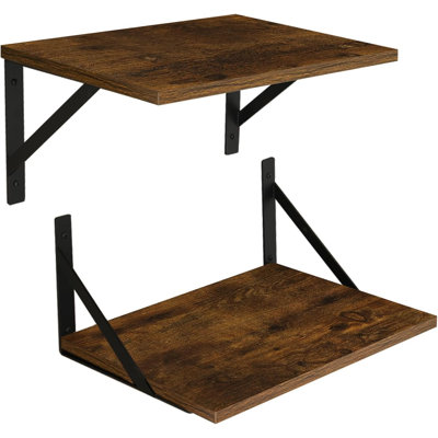 Ensemble de 2 tablettes murales profondes flottantes avec supports, large tablette pour le salon, la salle de bain, la chambre à coucher, une bibliothèque murale robuste et facile à installer