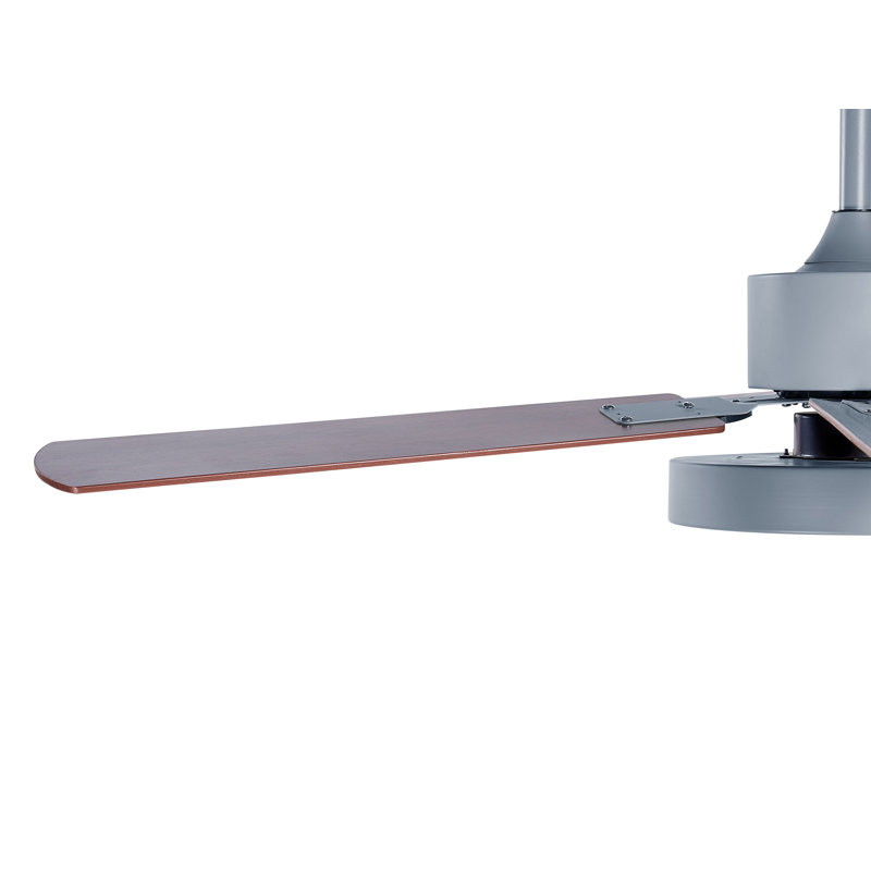 Arsav 130cm Ceiling Fan with LED Lights, Light Grey with Light Wood Blades