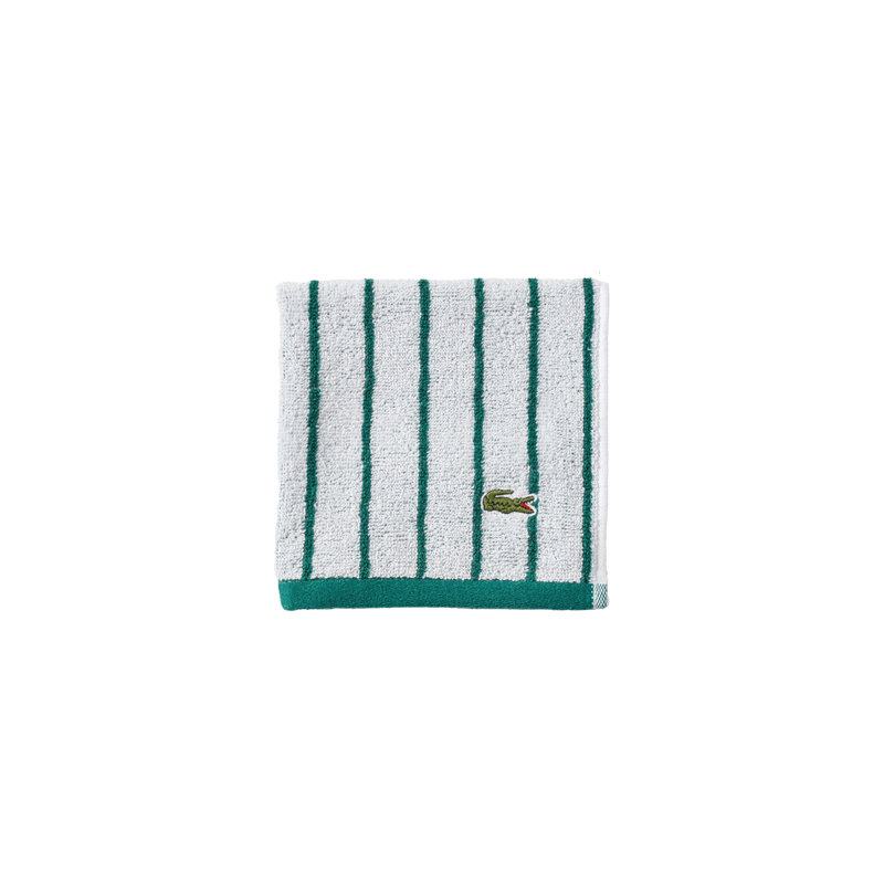 Essuie-mains rayé vert 100% coton Lacost Mark, Rayures vertes, Gant de toilette