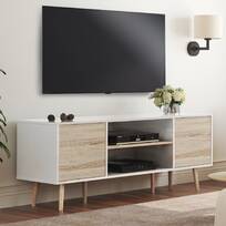 Lorraine TV Stand for TVs Up to 55 with Electric Fireplace Included Three Posts Color: Saw Cut Espresso