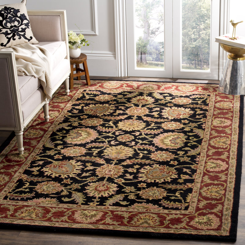 Tapis oriental en laine touffeté à la main Alg, Rectangle 9 pi 6 po x 13 pi 6 po