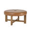 Grand pouf rond, base en bois et cuir PU, table basse moderne pour la maison-613328719