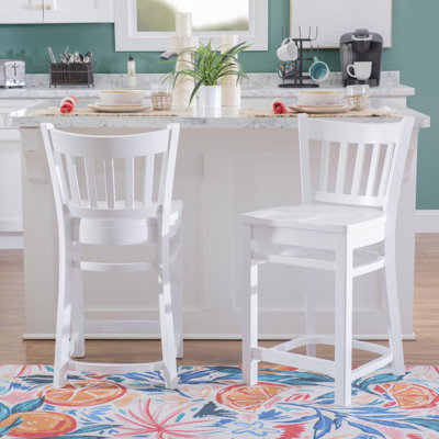 Khrystian Solid European Beech Wood Counter Stool