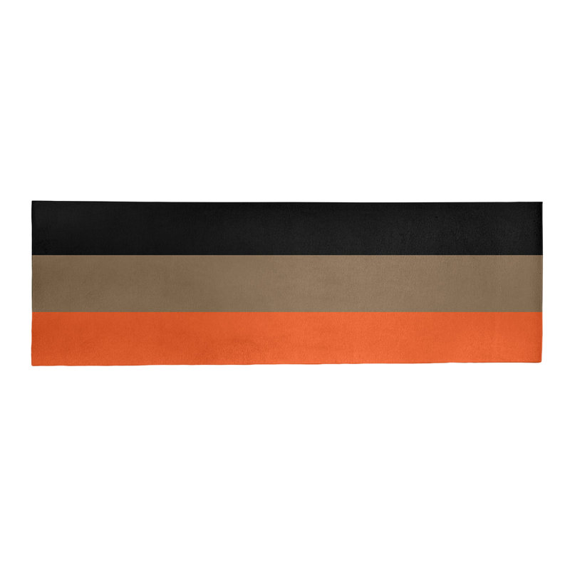 Tapis orange rayé/doré/noir San Francisco, Tapis de couloir 2 pi 6 po x 8 pi