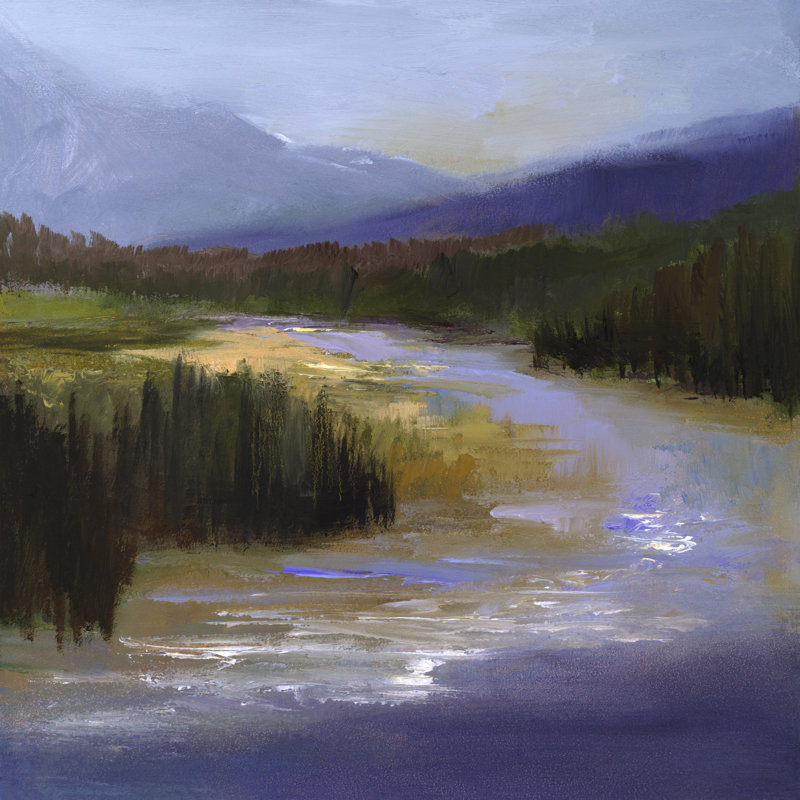 Mountain River II by Sheila Finch - Wrapped Canvas Painting, 30cm H x 30cm W