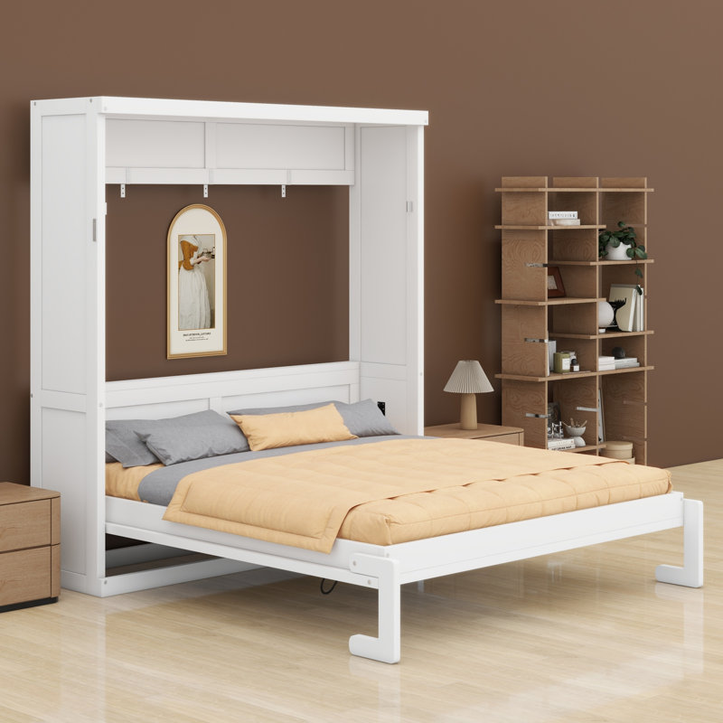 Lit escamotable qui se plie dans une armoire, White, Full / Double