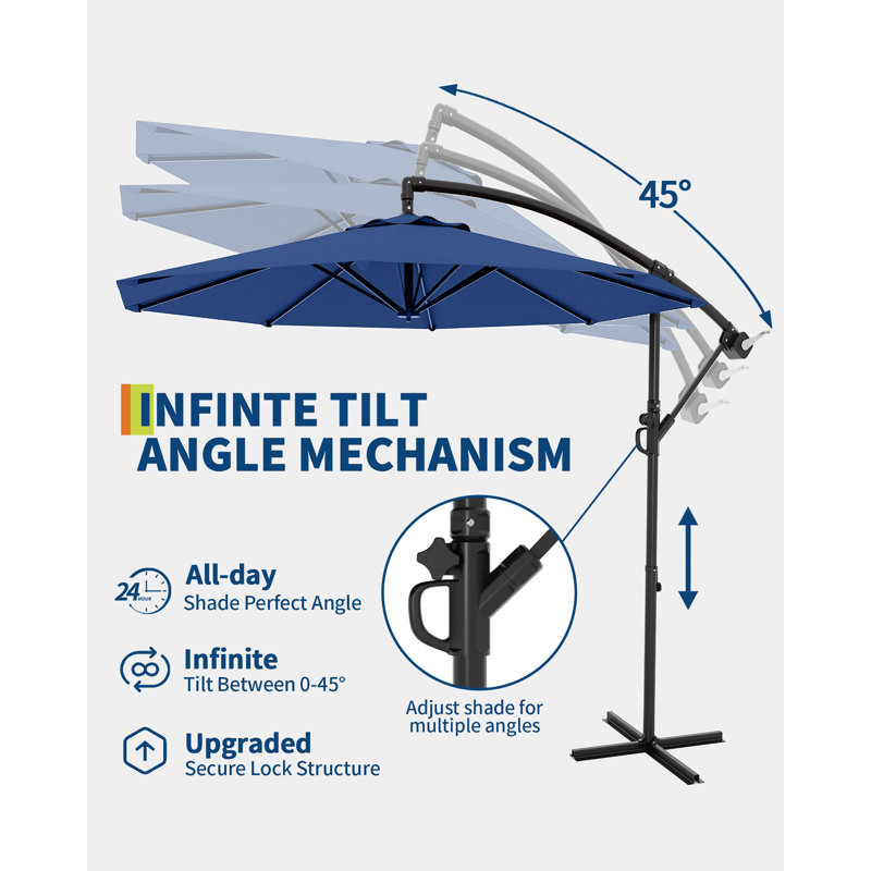 300cm Tilt Cantilever Parasol, Navy
