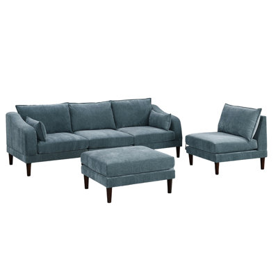 Mobilier de salon rosé, modulaire 5 pièces avec et chaise, modulaire en tissu, coussins inclus
