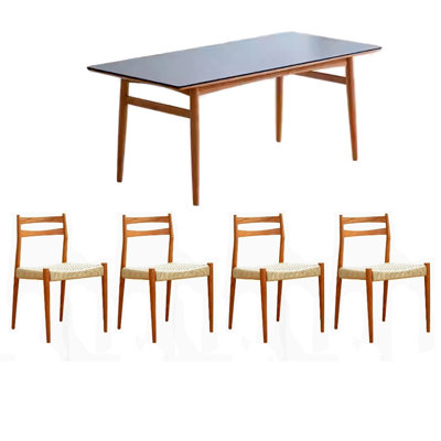 Elegant Rock Plate Solid Dining Table Sets.