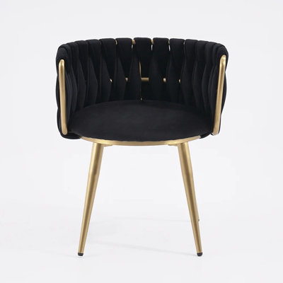 48cm H Velvet Upholstered Low Back Side Chair