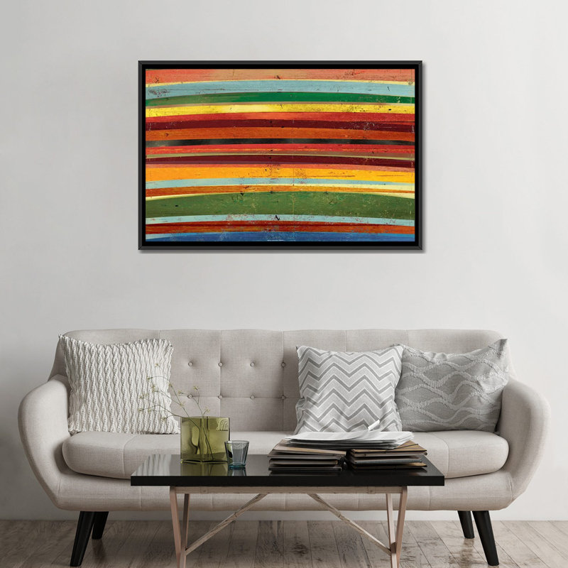 « contre le grain », reproduction d’impression sur toile, H 18 po x l 26 po x P 1,5 po, Toile avec cadre noir, Pas de tapis