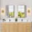 Gold Wall Sconces Set of Two, 17.5 inch Brushed Gold Vanity Light with Stripped Glass Shade-65829465-65829468
