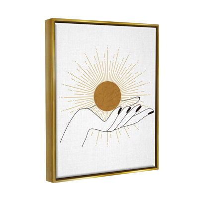 «Hand Hand Deco Inspired Sun with Rays», art mural sur toile par JJ Design House LLC