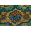 Tapis traditionnel floral fait à la main vert 10 x 13