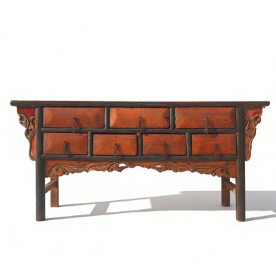 Antique Chinese 72" Long Apothecary Cabinet