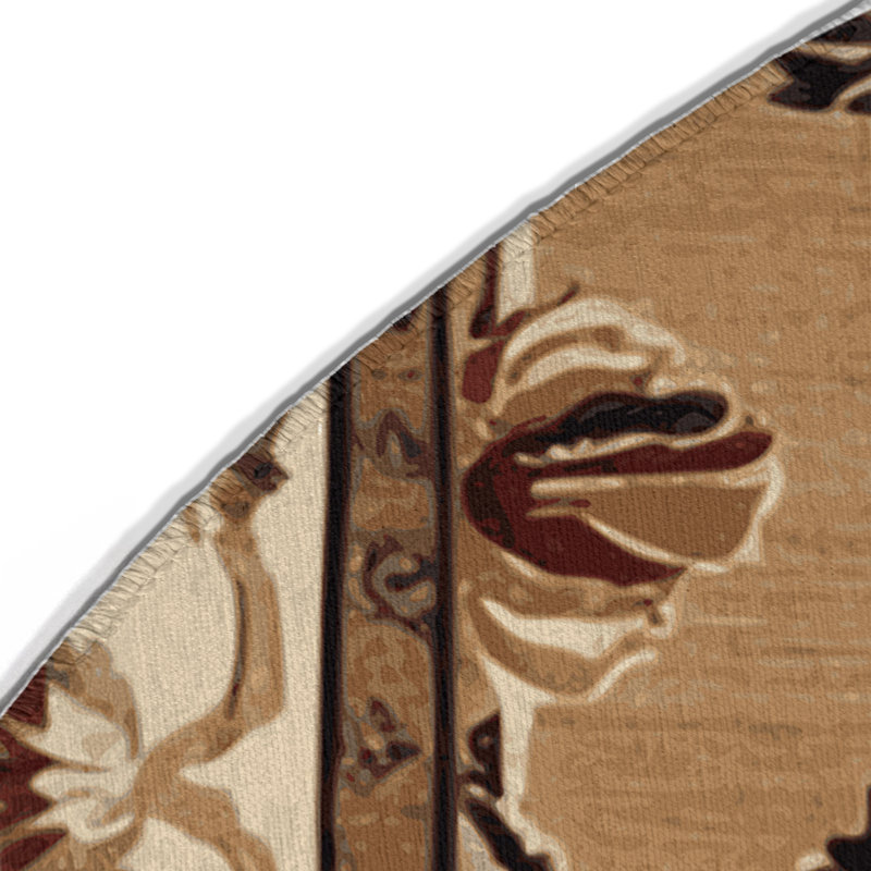 Tapis d'intérieur et d'extérieur brun français, Rond 5 pi