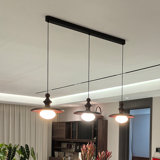 42.52"  Retro Brown Walnut Pendant Light