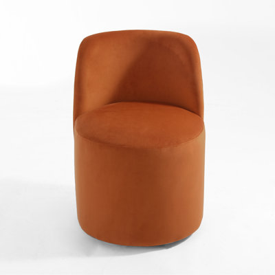 Upholstered Modern Orange Velvet Side Dining Chair