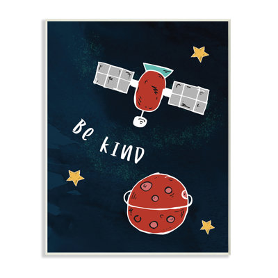 Be Be, phrase, planète rouge, satellite et étoiles