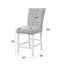 Ensemble de 2 chaises à hauteur de comptoir en velours gris et blanc à finition brillante élisaveta (ensemble de 2)