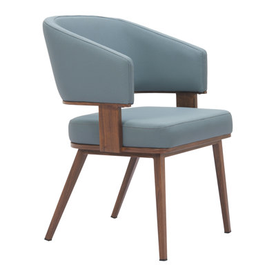 Chaise Kelee Poise gris azur et noyer