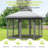 10x10 FT Folding Gazebo Canopy Tent – Double Vented Roof, Adjustable Height, Mosquito Netting, Sidewalls, Waterproof, Wheeled Carry Bag – Outdoor Patio, Garden, Backyard, Party Shade – White+Dark Gray, 3x3M-126545366