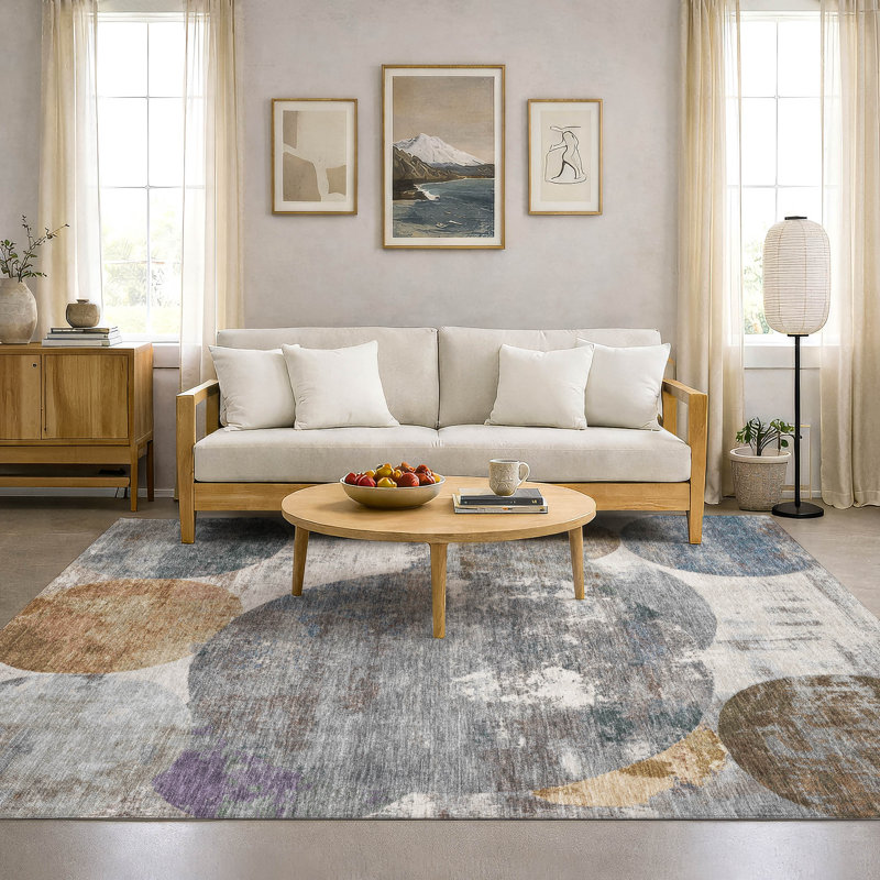 Tapis à pois Mayfield AMF2381 lavable à la machine Premium, Kaki, 10 pi x 14 pi