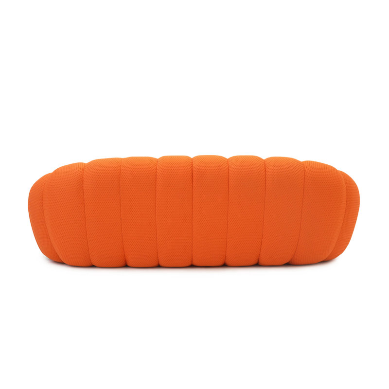 Cherica 98.43'' Orange Upholstered Sofa