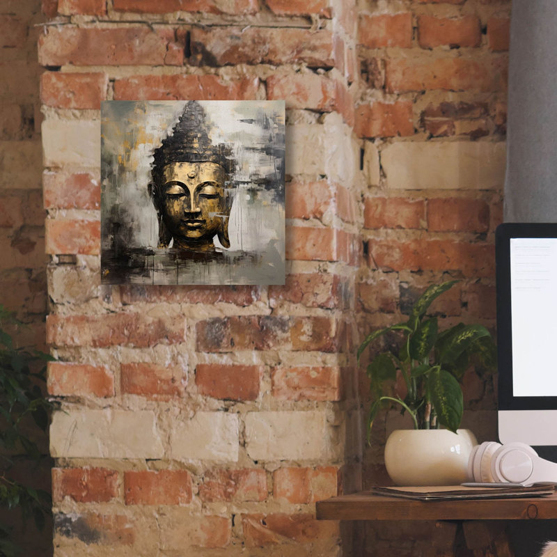 «Buddha 5» par Cameron Gray, art mural sur toile, H 12 po x l 12 po x P 0,75 po