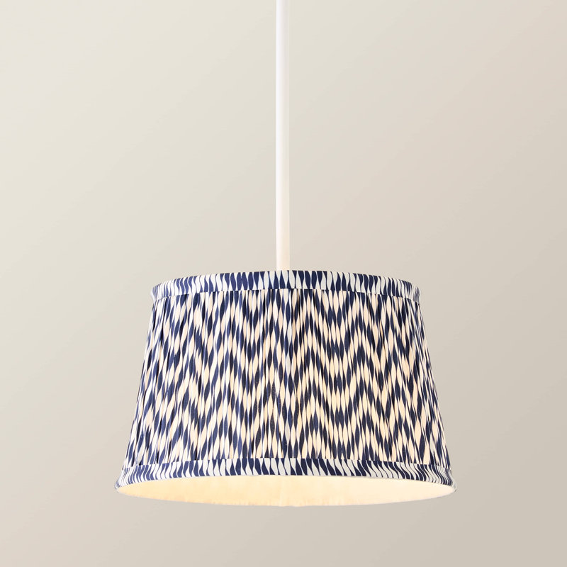 Saffira Pleat Taper Chevron Shade, Small 25cm without Bulb, Blue