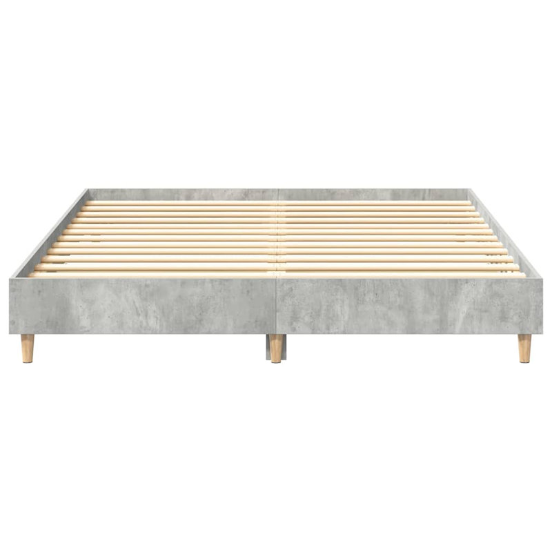Bed Frame No Mattress Engineered Wood, Concrete Grey, 143 x 203cm