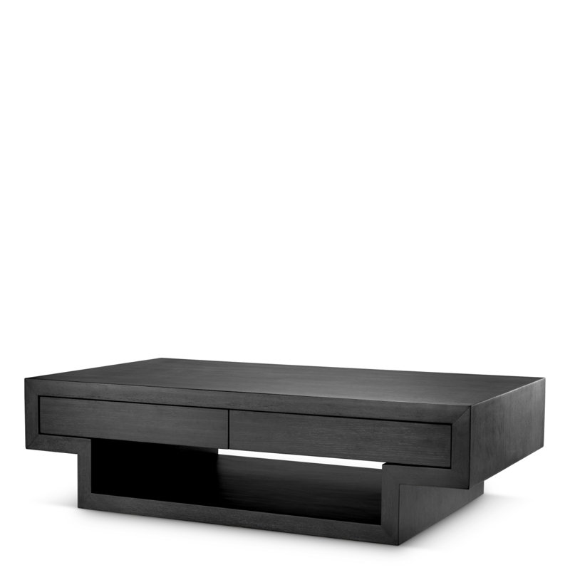 Rialto Rectangular Single Coffee Table, Charcoal Gray Oak
