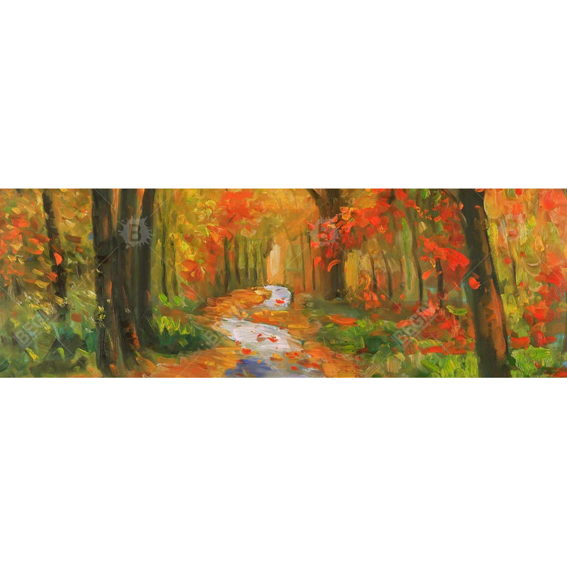 Reproduction d'automne sur toile, H 16 po x l 48 po