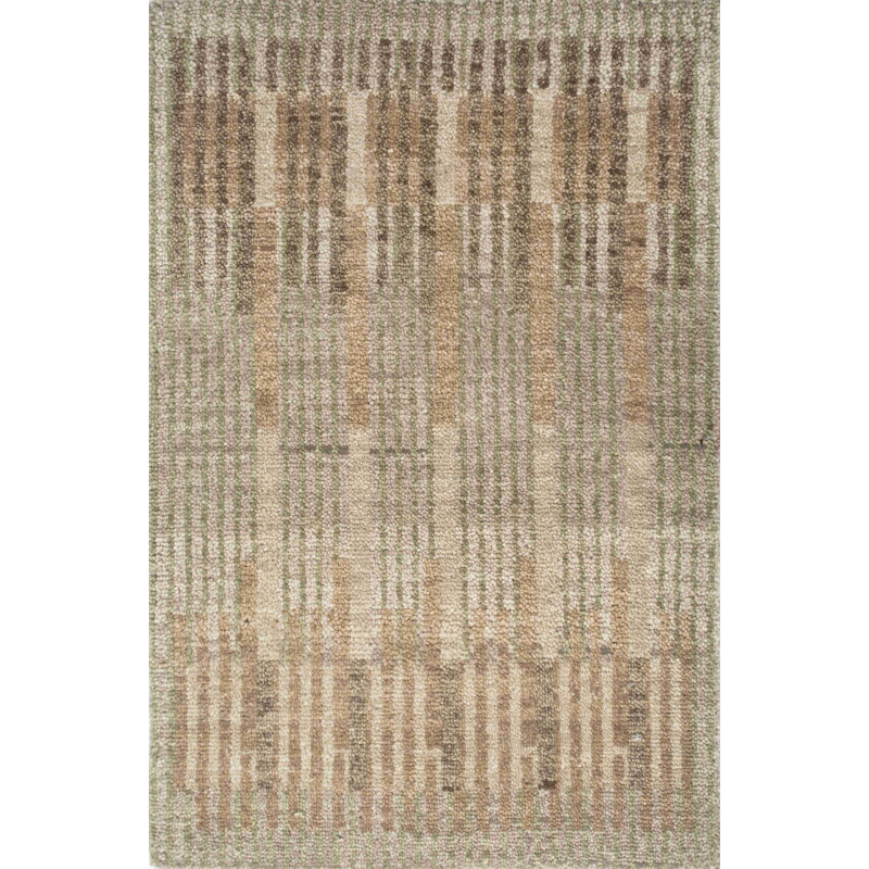 Contemporary, Stuart Street Collection Hand Knotted Wool Striped Area Rug in Brown