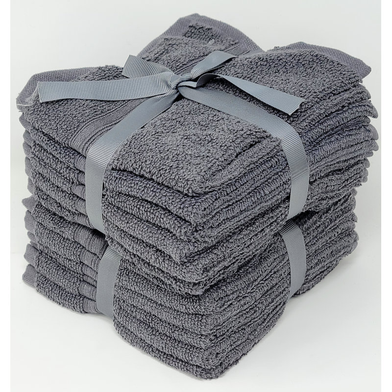 Genata Cotton Washcloth, Charcoal