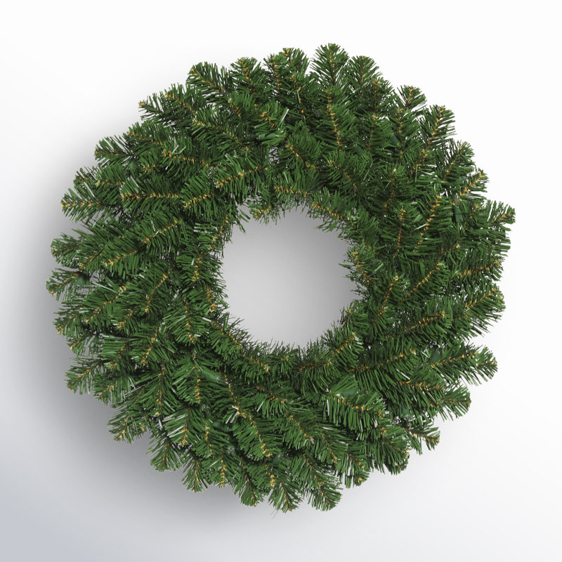 Couronne de sapin artificielle, Vert, H 18 po x l 18 po x P 3 po