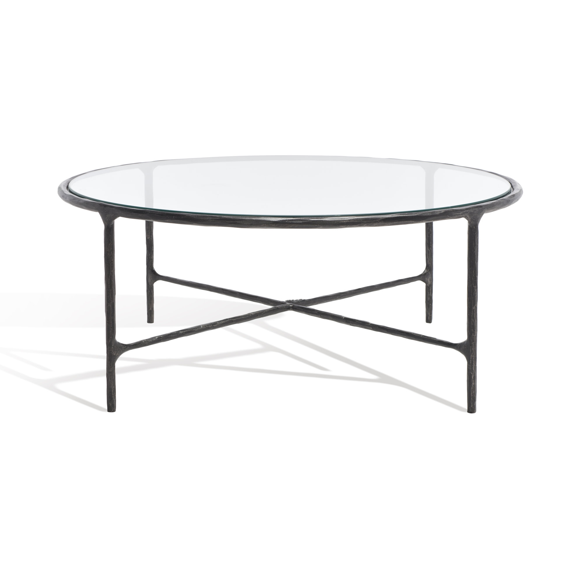 Evelynn Single Coffee Table, Clear, Black, Glass