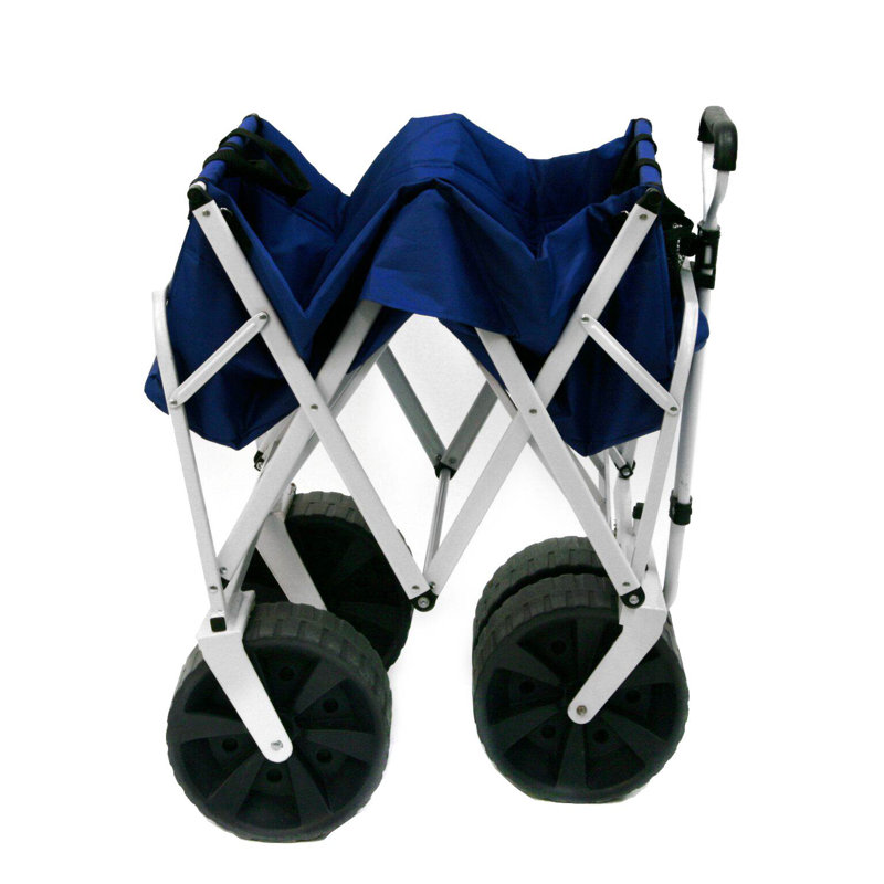 Mac Sports Collapsible Folding All Terrain Outdoor Beach Utility Wagon Cart, Blue