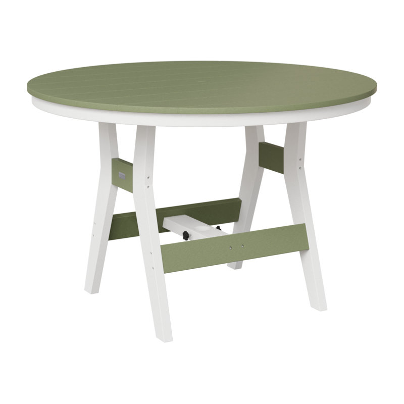 Table de salle à manger ronde 48 po Berlin Gardens Harbor, Sauge/blanc, H 30,37 po x l 48 po x P 48 po