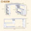 Bureau d'angle en coin, bureau en L avec bibliothèque pivotante à 360 °, L 120 x l 110 x H 74,5 po, blanc