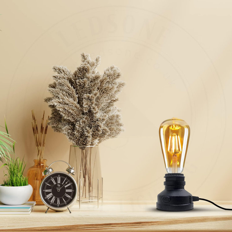 Antoinese Metal Lamp Base Lamp, Black