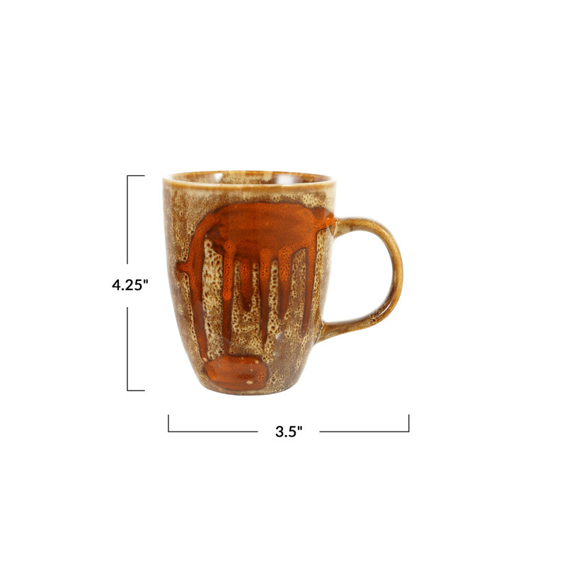 Tasse artisanale en grès avec glacis réactif