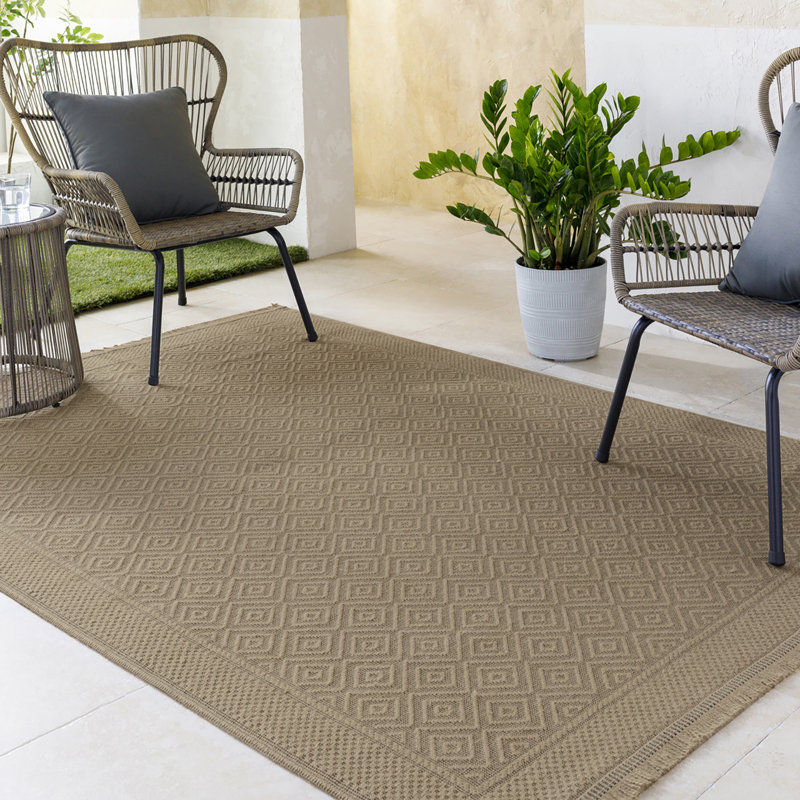 Jute Boho Runner Tan/Beige, Rectangle 158 x 213cm